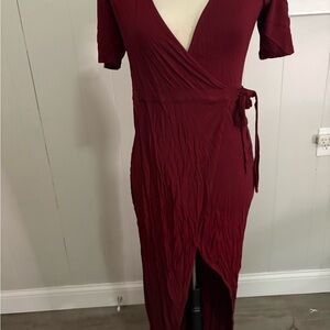 Forever 21 Deep Red Asymmetrical Dress